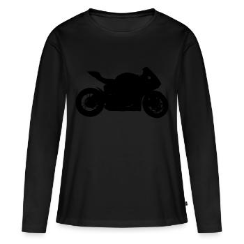 moto - T-shirt manches longues Premium bio Femme - noir - Devant - Julia (174cm)