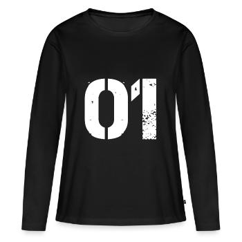 Jersey number 01 - Women's Premium Organic Long Sleeve Shirt - black - Front - Julia (174cm)