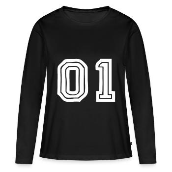 Jersey number 01 - Women's Premium Organic Long Sleeve Shirt - black - Front - Julia (174cm)