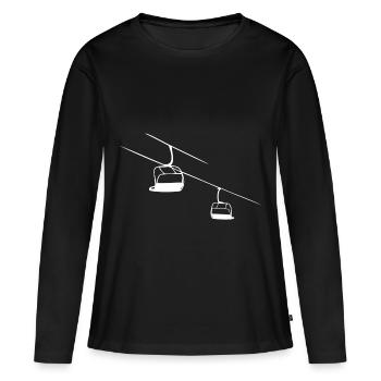 Chairlift MODERN Skiing Lift Ski lift Mountains - Women's Premium Organic Long Sleeve Shirt - black - Front - Julia (174cm)