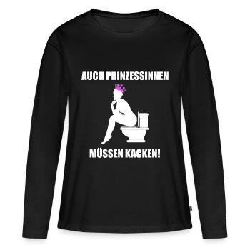 Prinzessinnen Kacken Lustig Geschenkidee - Frauen Premium Bio Langarmshirt - Schwarz - Vorne - Julia (174cm)