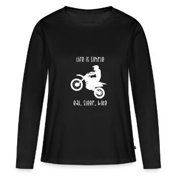 motocross - T-shirt manches longues Premium bio Femme - noir - Devant - Julia (174cm)