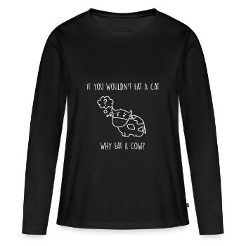 Vegan Tiere Vegan - Frauen Premium Bio Langarmshirt - Schwarz - Vorne - Julia (174cm)