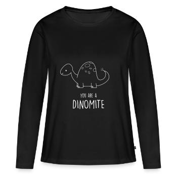 dinosaur - Women's Premium Organic Long Sleeve Shirt - black - Front - Julia (174cm)