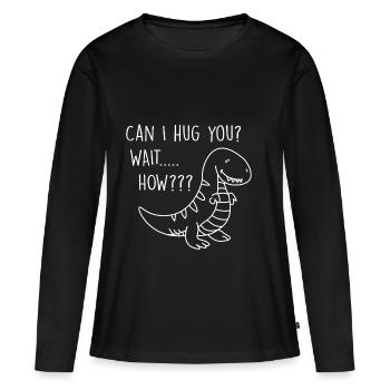 Câlin de dinosaure - T-shirt manches longues Premium bio Femme - noir - Devant - Julia (174cm)