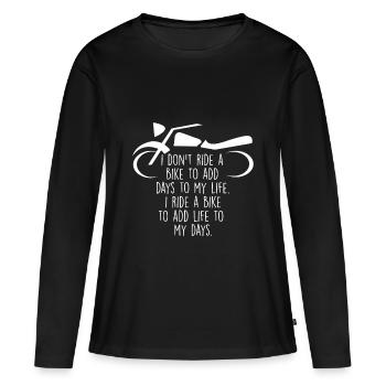 Moto moto - T-shirt manches longues Premium bio Femme - noir - Devant - Julia (174cm)