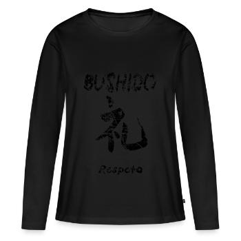 Bushido 6 - Frauen Premium Bio Langarmshirt - Schwarz - Vorne - Julia (174cm)