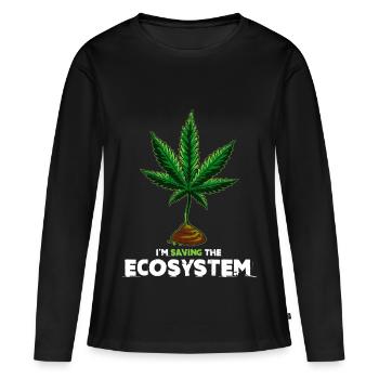 Cannabis Sauver l'idée cadeau de l'écosystème - T-shirt manches longues Premium bio Femme - noir - Devant - Julia (174cm)