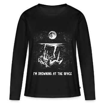 Spaceman astronaute cosmonaute cadeau - T-shirt manches longues Premium bio Femme - noir - Devant - Julia (174cm)