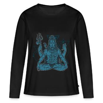 Shiva Hindu dieu Nataraja Bhairava - T-shirt manches longues Premium bio Femme - noir - Devant - Julia (174cm)