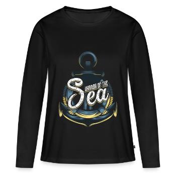 Cadeau de marin marin - T-shirt manches longues Premium bio Femme - noir - Devant - Julia (174cm)