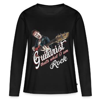 Guitariste Rockabilly - T-shirt manches longues Premium bio Femme - noir - Devant - Julia (174cm)