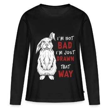 Häschen Spruch - Frauen Premium Bio Langarmshirt - Schwarz - Vorne - Julia (174cm)