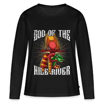 Dieu de Nils Khnum Ancient Egyptian Mytisch Deity - T-shirt manches longues Premium bio Femme - noir - Devant - Julia (174cm)
