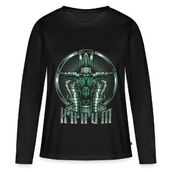 Fertilité Dieu Chnum Égypte égyptienne - T-shirt manches longues Premium bio Femme - noir - Devant - Julia (174cm)