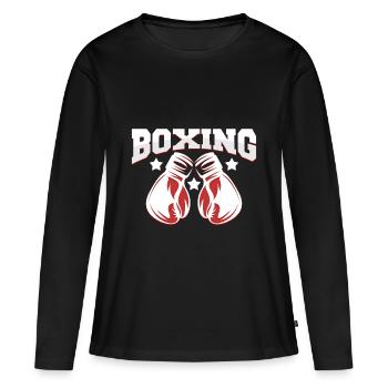 Gants de boxe - T-shirt manches longues Premium bio Femme - noir - Devant - Julia (174cm)