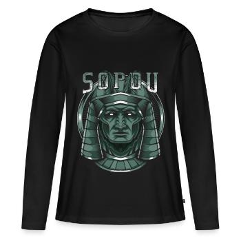 Dieu du ciel Sopdu Egypte Egypte divinité - T-shirt manches longues Premium bio Femme - noir - Devant - Julia (174cm)