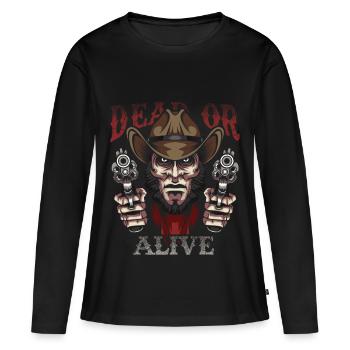 Cowboy Western Revolver Hero Cowboys - T-shirt manches longues Premium bio Femme - noir - Devant - Julia (174cm)