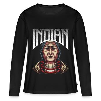 Indian - Women's Premium Organic Long Sleeve Shirt - black - Front - Julia (174cm)