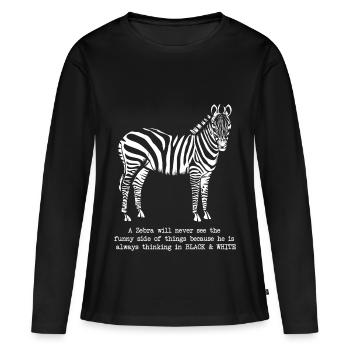 Zebra - Frauen Premium Bio Langarmshirt - Schwarz - Vorne - Julia (174cm)
