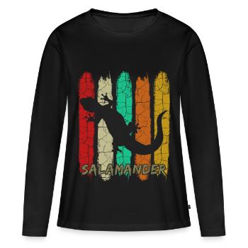 salamandre - T-shirt manches longues Premium bio Femme - noir - Devant - Julia (174cm)