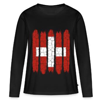 Suisse - T-shirt manches longues Premium bio Femme - noir - Devant - Julia (174cm)