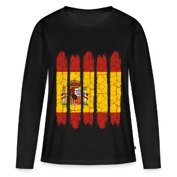 Espagne - T-shirt manches longues Premium bio Femme - noir - Devant - Julia (174cm)