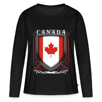 Canada - T-shirt manches longues Premium bio Femme - noir - Devant - Julia (174cm)