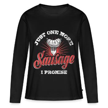 Wurst Würstchen - Frauen Premium Bio Langarmshirt - Schwarz - Vorne - Julia (174cm)
