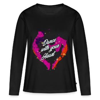 Danser - T-shirt manches longues Premium bio Femme - noir - Devant - Julia (174cm)
