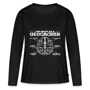 Geocaching - T-shirt manches longues Premium bio Femme - noir - Devant - Julia (174cm)