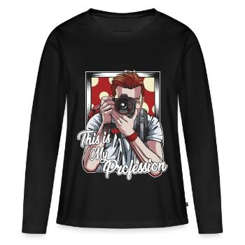 Fotografieren - Frauen Premium Bio Langarmshirt - Schwarz - Vorne - Julia (174cm)
