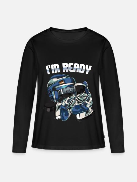 Eishockey - Frauen Premium Bio Langarmshirt - Schwarz