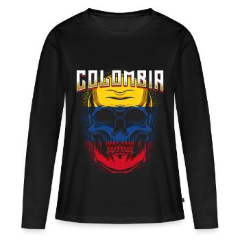 Colombie - T-shirt manches longues Premium bio Femme - noir - Devant - Julia (174cm)