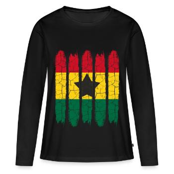 Ghana - T-shirt manches longues Premium bio Femme - noir - Devant - Julia (174cm)