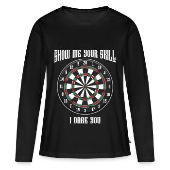 jeu de fléchettes - T-shirt manches longues Premium bio Femme - noir - Devant - Julia (174cm)