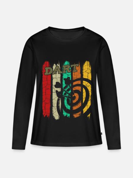 Dart - Frauen Premium Bio Langarmshirt - Schwarz