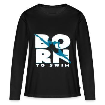 flotteur - T-shirt manches longues Premium bio Femme - noir - Devant - Julia (174cm)