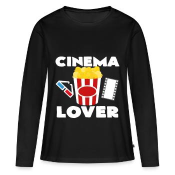 cinéma - T-shirt manches longues Premium bio Femme - noir - Devant - Julia (174cm)