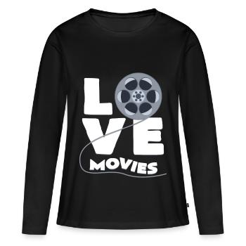 cinéma - T-shirt manches longues Premium bio Femme - noir - Devant - Julia (174cm)