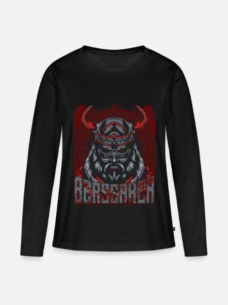 Wikinger - Frauen Premium Bio Langarmshirt - Schwarz
