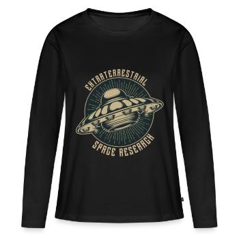 étranger - T-shirt manches longues Premium bio Femme - noir - Devant - Julia (174cm)