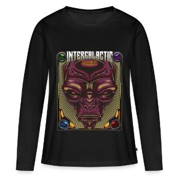 étranger - T-shirt manches longues Premium bio Femme - noir - Devant - Julia (174cm)