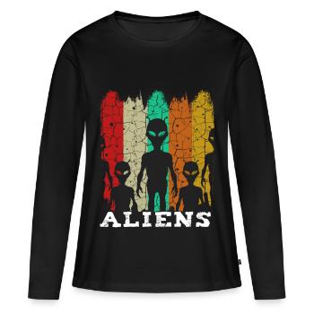 étranger - T-shirt manches longues Premium bio Femme - noir - Devant - Julia (174cm)