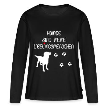 Chiens doux en disant - T-shirt manches longues Premium bio Femme - noir - Devant - Julia (174cm)
