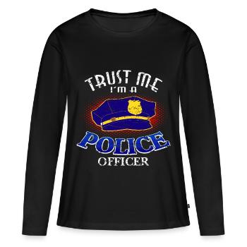 police - T-shirt manches longues Premium bio Femme - noir - Devant - Julia (174cm)