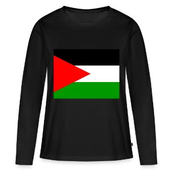Pavillon de l’Autorité palestinienne (ps) - T-shirt manches longues Premium bio Femme - noir - Devant - Julia (174cm)