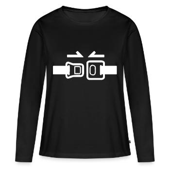 Ceinture de sécurité rapide - T-shirt manches longues Premium bio Femme - noir - Devant - Julia (174cm)