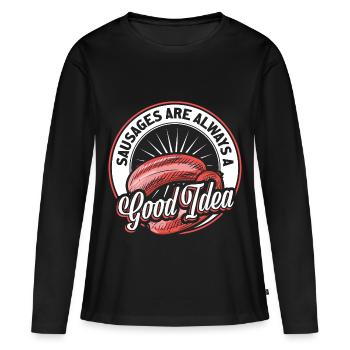 Wurst - Frauen Premium Bio Langarmshirt - Schwarz - Vorne - Julia (174cm)