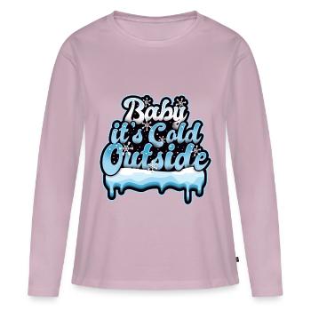 Winter kalt Frost Schnee Baby - Frauen Premium Bio Langarmshirt - Altrosa - Vorne - Julia (174cm)